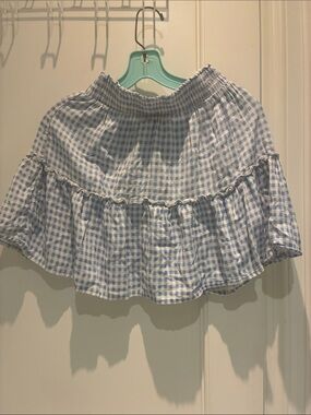 Streetwear Society Blue and White Gingham Mini Skirt